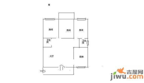 书香领寓3室2厅2卫100㎡户型图