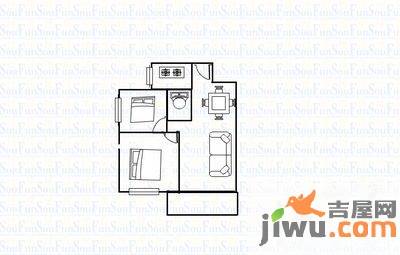 福湾新城2室2厅1卫83㎡户型图