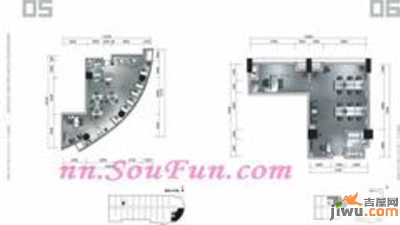 航洋国际城写字楼2室2厅1卫66㎡户型图