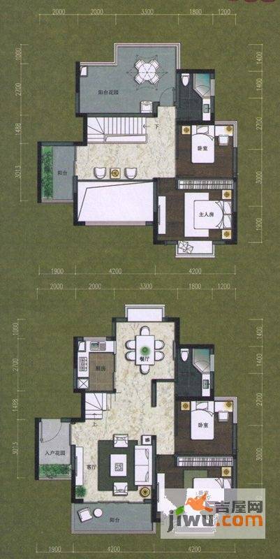 水岸明珠4室3厅2卫158㎡户型图