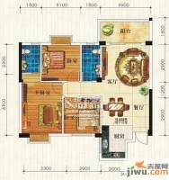 振宁现代鲁班3室2厅2卫88.8㎡户型图