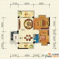 振宁现代鲁班2室2厅1卫83.8㎡户型图