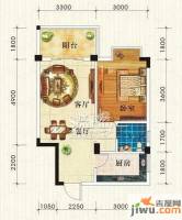 振宁现代鲁班1室2厅1卫51.2㎡户型图