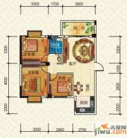 振宁现代鲁班3室2厅1卫89.9㎡户型图