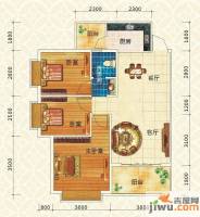 振宁现代鲁班3室2厅1卫88.2㎡户型图