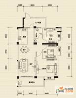 振宁现代鲁班3室2厅1卫90.2㎡户型图