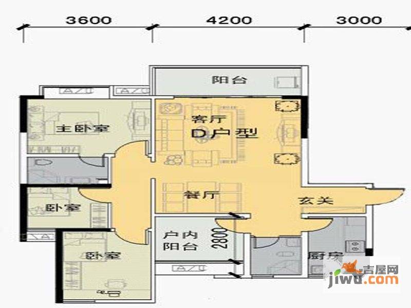 江川圣境3室2厅2卫户型图