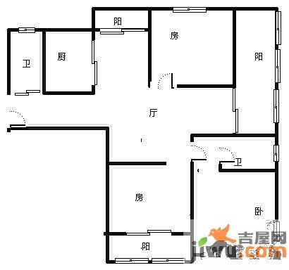 名桂坊3室2厅2卫125㎡户型图