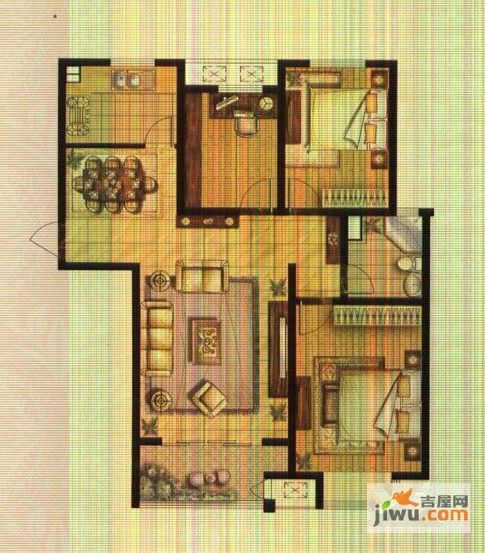 锦海星城二期锦海3室2厅1卫111.9㎡户型图