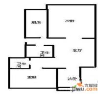 聚怡花园幸福小城3室2厅1卫108㎡户型图