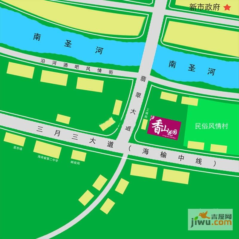 香山花园位置交通图图片