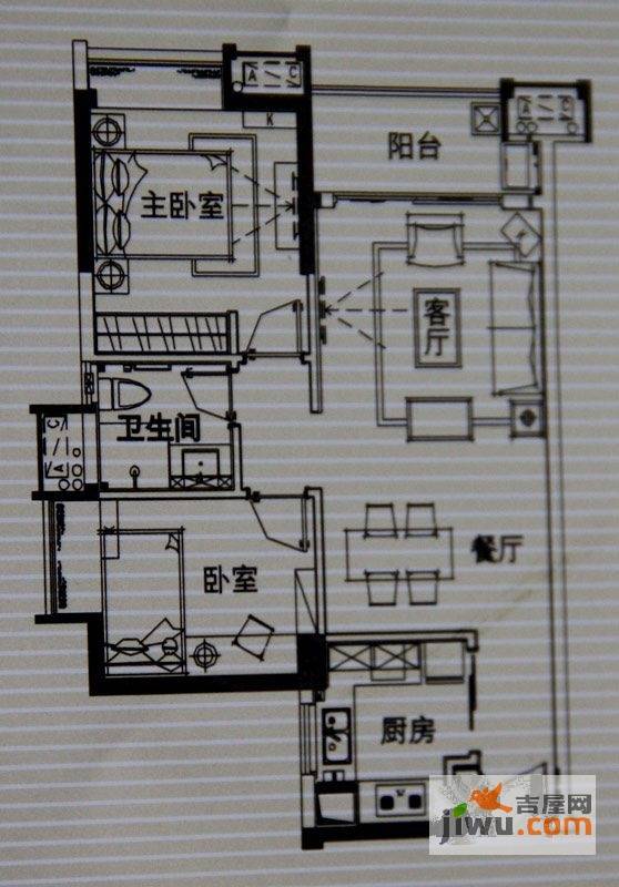 万科金悦华庭2室2厅1卫76㎡户型图