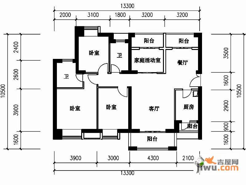 招商海德公园4室2厅2卫139.4㎡户型图