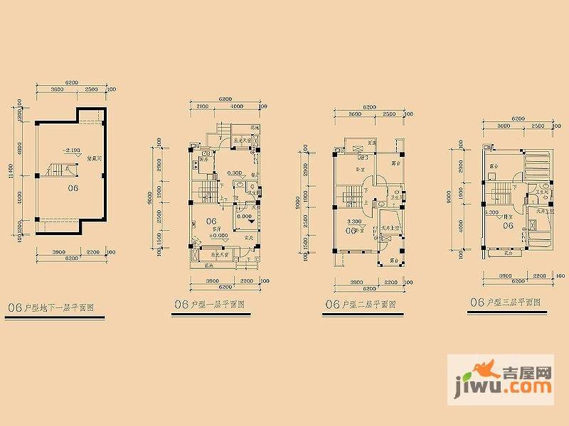 禹洲溪堤尚城3室2厅3卫123㎡户型图