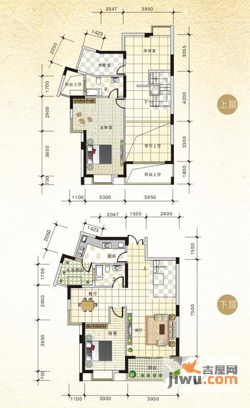 北海国际新城四期3室2厅2卫161.4㎡户型图