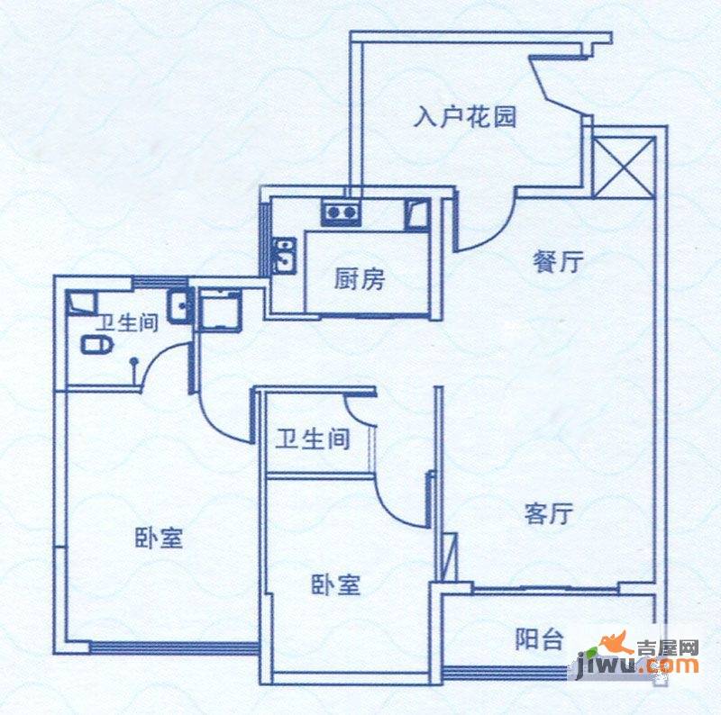 逢时·海景大厦2室2厅2卫95.3㎡户型图