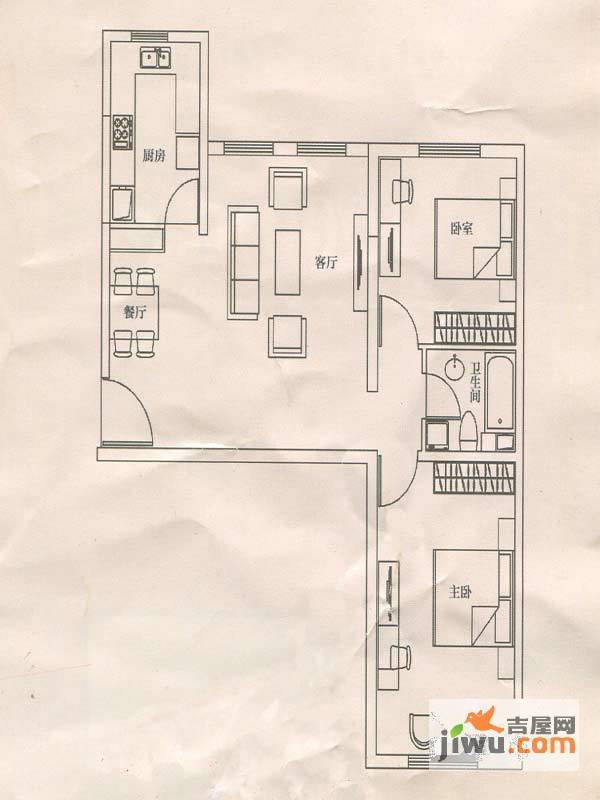 龙之梦衡园2室2厅1卫98㎡户型图