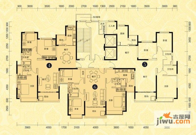 恒大绿洲3室2厅2卫户型图