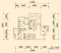 明兴翰苑2室2厅1卫91.1㎡户型图