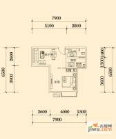 明兴翰苑1室2厅1卫44.9㎡户型图