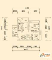 明兴翰苑2室2厅1卫84.4㎡户型图