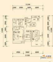 明兴翰苑3室2厅2卫121.4㎡户型图