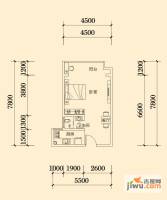 明兴翰苑1室1厅1卫41.2㎡户型图