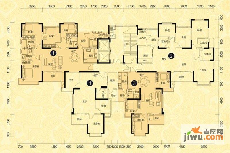 恒大绿洲5室2厅4卫户型图