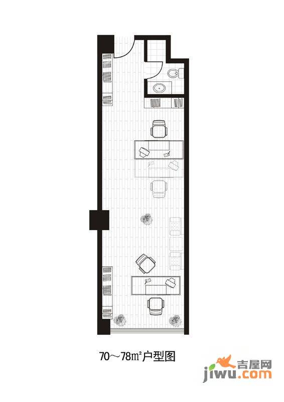 商会大厦普通住宅78㎡户型图