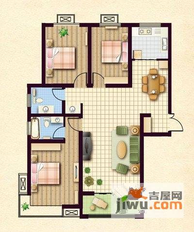 香榭里兰溪3室2厅2卫140.4㎡户型图