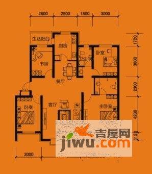 锦绣年华三期4室2厅2卫139㎡户型图