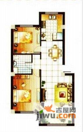 天赐良园二期2室2厅1卫85㎡户型图