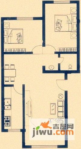 新新家园2室2厅1卫85㎡户型图
