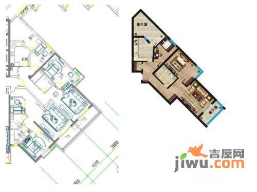 新里程2室2厅1卫113.3㎡户型图