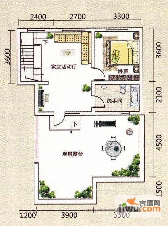 通源·里城3室3厅2卫156.4㎡户型图