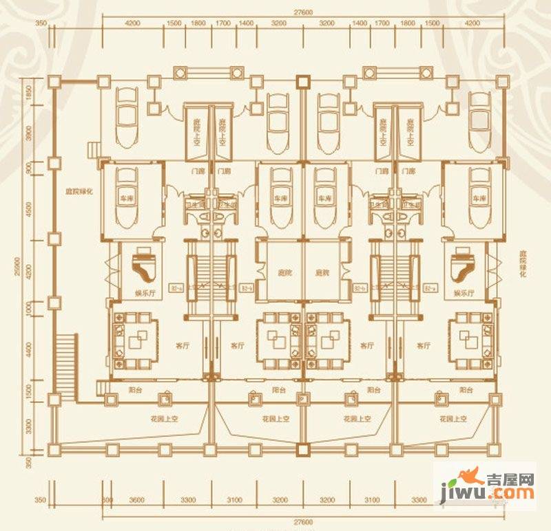 国宾壹号海涵2室2厅1卫122㎡户型图