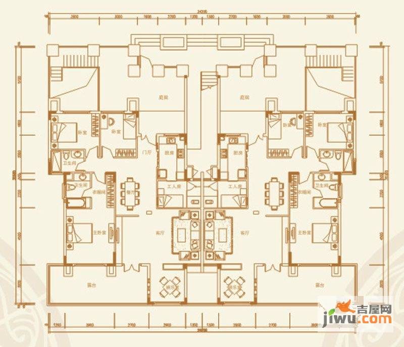 国宾壹号海涵2室2厅1卫122㎡户型图