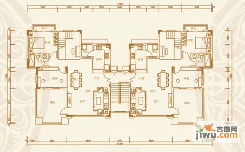 国宾壹号海涵2室2厅1卫122㎡户型图