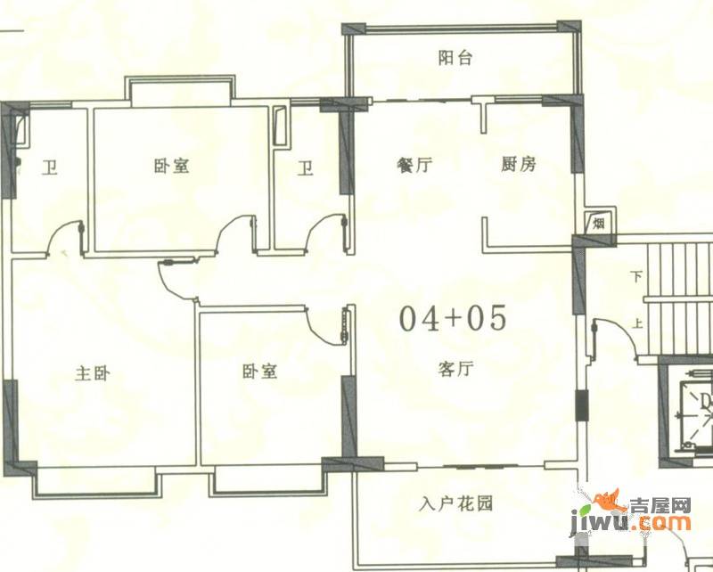 永利花苑3室2厅2卫128.3㎡户型图