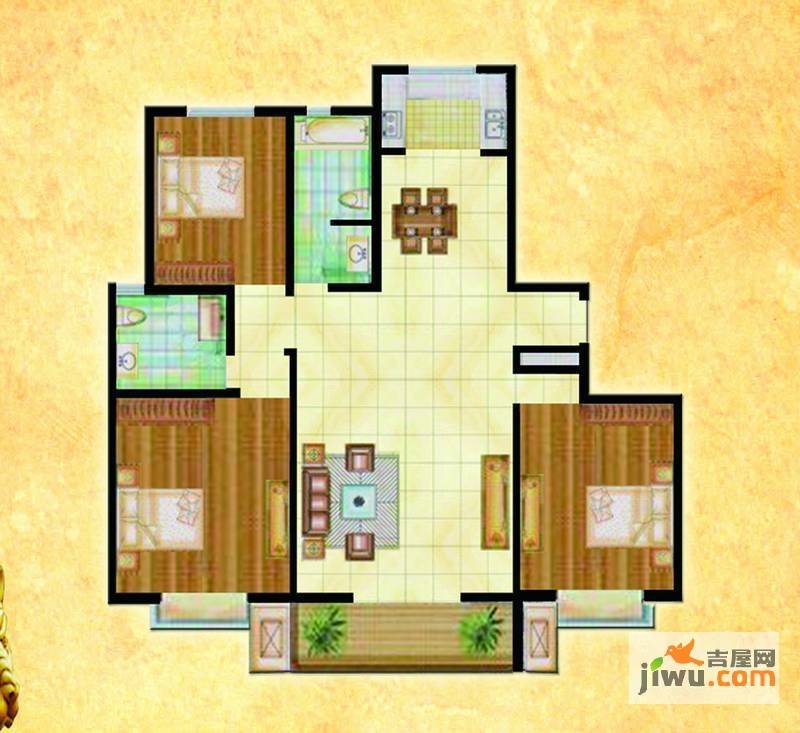 枫景华庭3室2厅2卫139㎡户型图