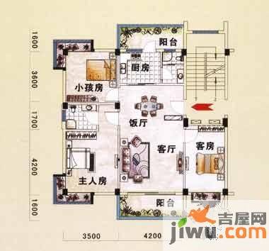 翠湖湾3室2厅3卫112.3㎡户型图