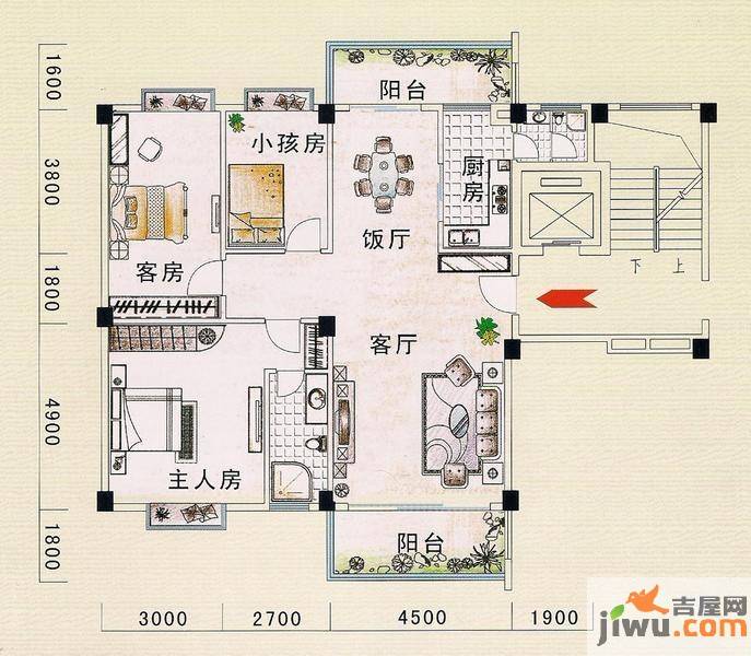 翠湖湾3室2厅2卫113.5㎡户型图