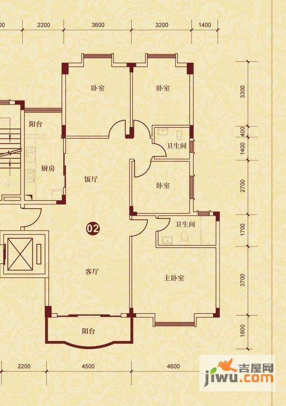 侨雅花苑4室4厅4卫148.7㎡户型图