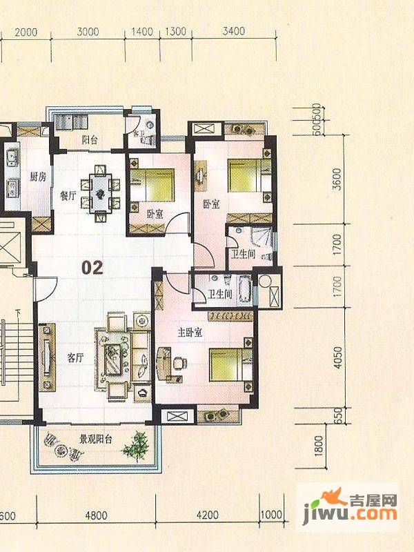 环城尚璟园普通住宅125.7㎡户型图