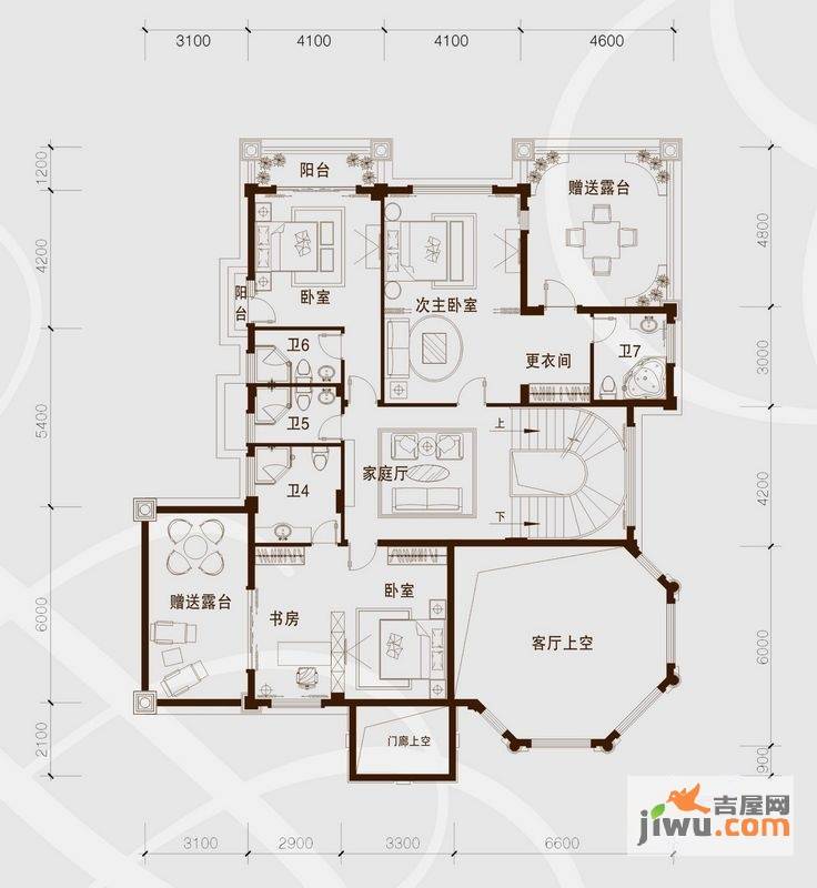 骏凯豪庭君临湖7室5厅9卫470㎡户型图