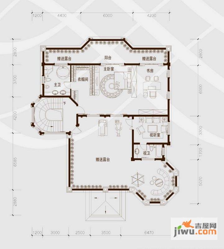 骏凯豪庭君临湖7室4厅6卫599㎡户型图