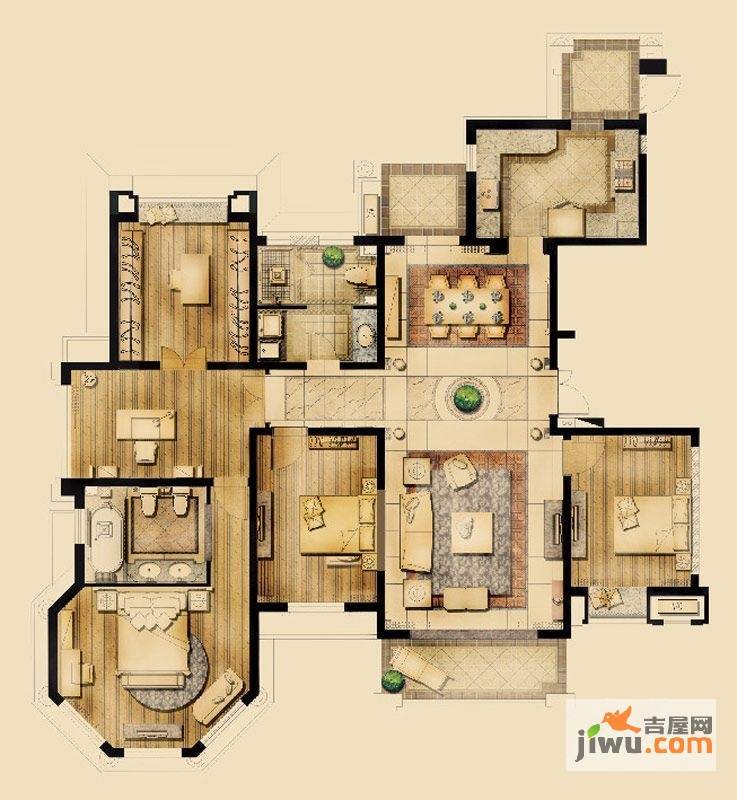 珑庭二期5室2厅2卫200㎡户型图