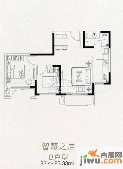 长青温泉明珠2室2厅1卫户型图