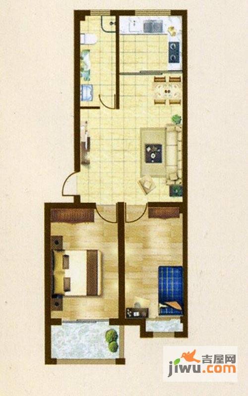 桃源茗居2室2厅1卫68.8㎡户型图
