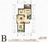 西岸国际花园2室2厅1卫89.4㎡户型图